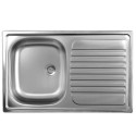 Lavello in acciaio inox satinato 79x50cm gocciolatoio destro