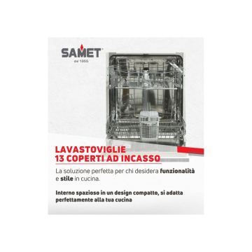Lavastoviglie incasso silver 13 coperti classe E - Samet