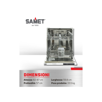 Lavastoviglie incasso silver 13 coperti classe E - Samet