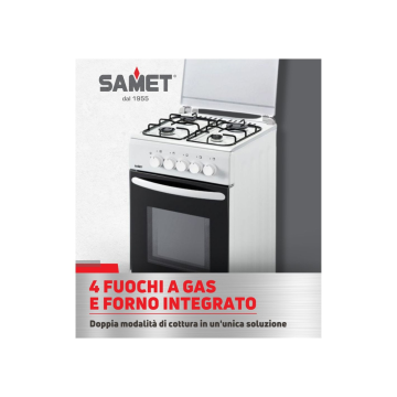 Cucina Gas Samet Volkan con Forno e 4 Bruciatori
