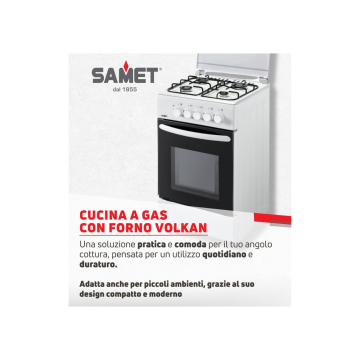 Cucina Gas Samet Volkan con Forno e 4 Bruciatori