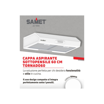 Cappa sottopensile 60 cm bianca - Tornado aspirazione