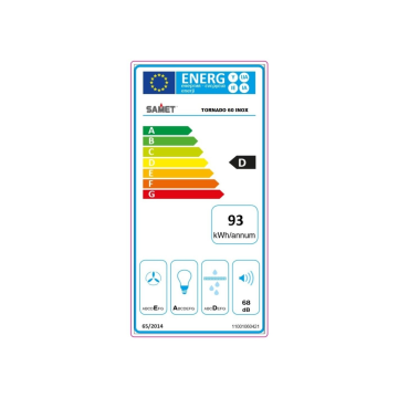 Cappa sottopensile 60 cm inox con luci led | Tornado Samet