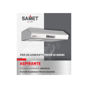 Cappa sottopensile 60 cm inox con luci led | Tornado Samet