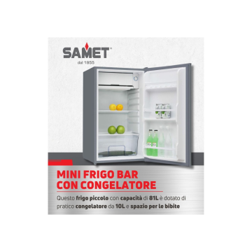 Frigo bar inox 90 litri Samet Ametista 90 per hotel e uffici