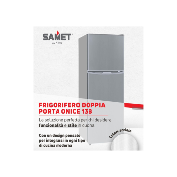 Frigorifero doppia porta colore inox - Samet Onice