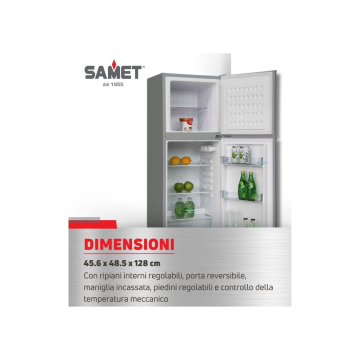 Frigorifero doppia porta colore inox - Samet Onice