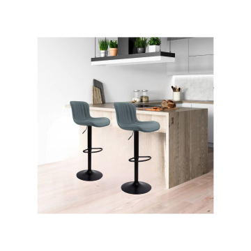 Sgabello regolabile ecopelle grigio base nera Snas