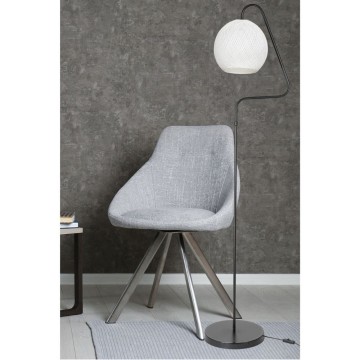 Lampada da terra a stelo Yumak MDL4256 grigio e paralume tessuto bianco