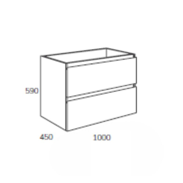 Mobile bagno sospeso bianco laccato Londres 2 cassetti 100x45x59H