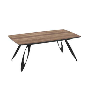 TAVOLO MERKUR TOP ROVERE HAZAR FRASSINATO E GAMBE NERO 190+60 CM