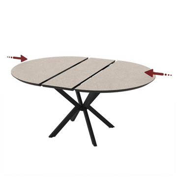 TAVOLO DOBOK TOP CASHEMIR LUCIDO E GABME NERE Ø110+35 CM