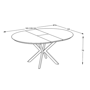 TAVOLO DOBOK TOP EFFETTO MARMO OPACO E GABME NERE Ø110+35 CM)