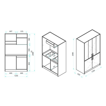 KIT 481 MONOBLOCCO FOLD EVOLOTION STRUTTURA E ANTE A LIBRO COLORE ROVERE