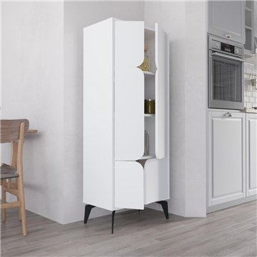 Armadio mobile multiuso Spark con 4 ante bianco 60x35.6x151H - Stile e organizzazione