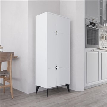 Armadio mobile multiuso Spark con 4 ante bianco 60x35.6x151H - Stile e organizzazione