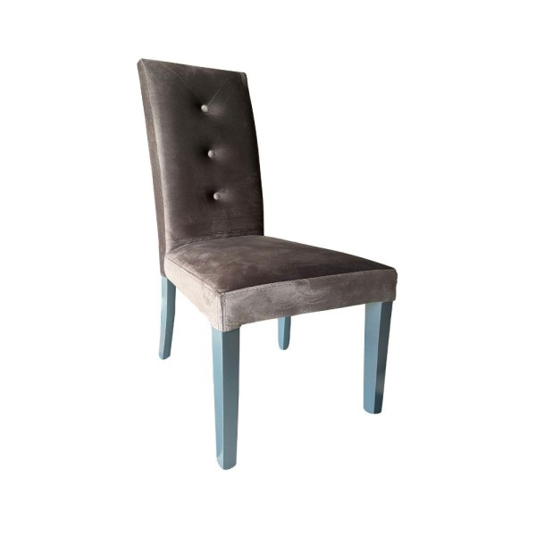 Sedia Montecarlo 3 bottoni velluto grigio Sedia Montecarlo 3 bottoni velluto grigio