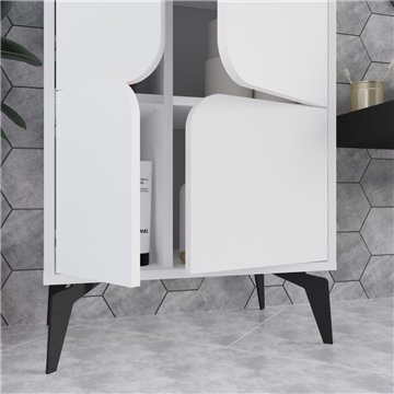 Armadio mobile multiuso Spark con 4 ante bianco 60x35.6x151H - Stile e organizzazione