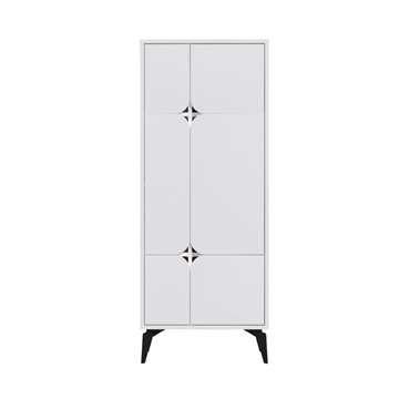 Armadio mobile multiuso Spark con 4 ante bianco 60x35.6x151H - Stile e organizzazione