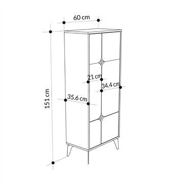 Armadio mobile multiuso Spark con 4 ante bianco 60x35.6x151H - Stile e organizzazione