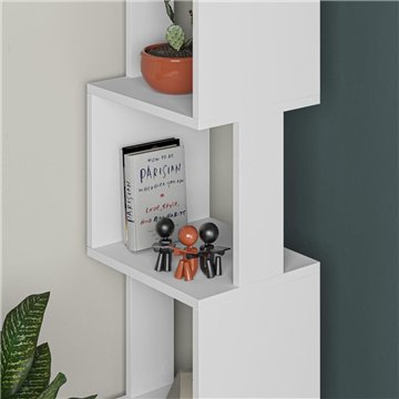 Libreria a cubo Piri bianca con 5 Ripiani 35x30x161H - Design geometrico e funzionalità
