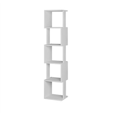 Libreria a cubo Piri bianca con 5 Ripiani 35x30x161H - Design geometrico e funzionalità