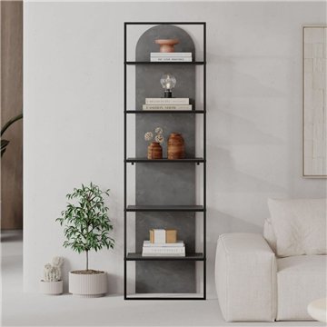 Libreria Archy 5 ripiani colore retro grey 53x31.7x180H - Eleganza industriale e spazio funzionale