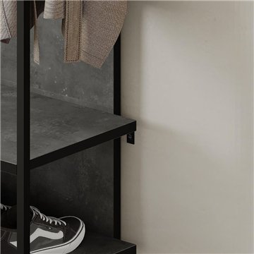 Mobile ingresso grigio Archy con appendiabiti e scarpiera 53x31.7x180H - Stile industriale e organizzazione