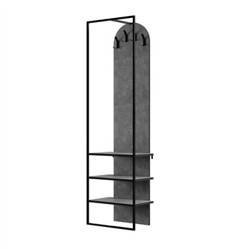 Mobile ingresso grigio Archy con appendiabiti e scarpiera 53x31.7x180H - Stile industriale e organizzazione