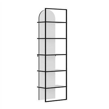 Libreria Archy 5 ripiani colore bianco 53x31.7x180H - Eleganza industriale e spazio funzionale