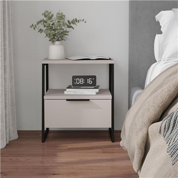 Comodino sabbia Pal 45x41x50 cm - Stile Moderno e Funzionalità in un Design Raffinato