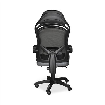 Sedia gaming Gandi con poggiapiedi estensibile e schienale in rete nero