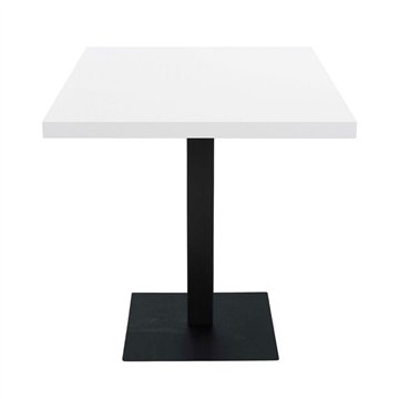 Tavolo quadrato Key 80x80 con base in metallo nera e piano bianco