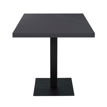 Tavolo quadrato Key 80x80 con base in metallo nera e piano antracite