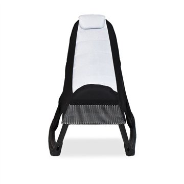 Sedia gaming Rocky in tessuto bicolore con base curva - Nero e bianco
