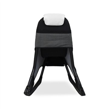 Sedia gaming Rocky in tessuto bicolore con base curva - Nero e bianco