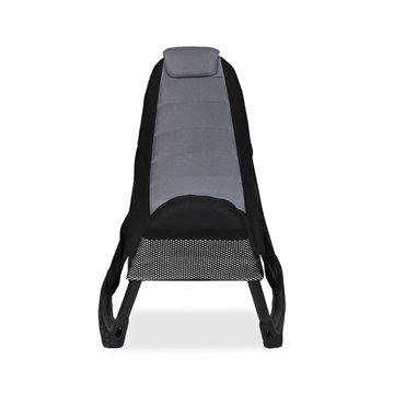 Sedia gaming Rocky in tessuto bicolore con base curva - Nero e Grigio