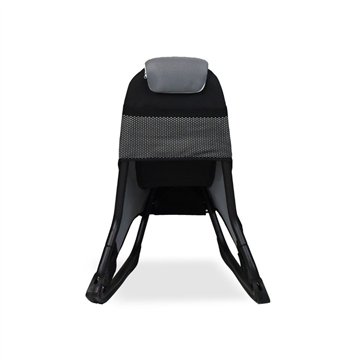 Sedia gaming Rocky in tessuto bicolore con base curva - Nero e Grigio