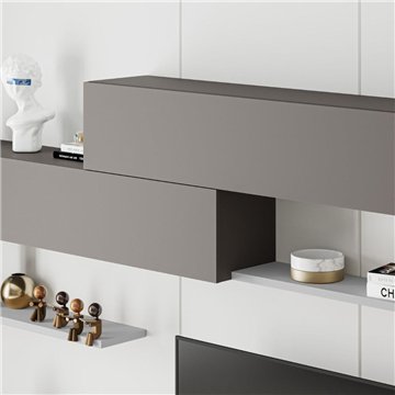 Parete attrezzata Kombat 260 colore bianco e light mocha