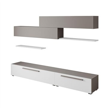 Parete attrezzata Kombat 260 colore bianco e light mocha