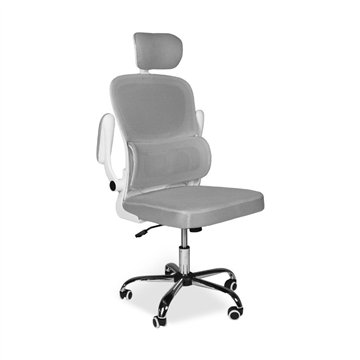 Poltrona ufficio ergonomica con ruote Vibes in rete grigio con base cromata