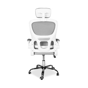 Poltrona ufficio ergonomica con ruote Vibes in rete grigio con base cromata