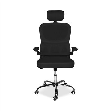Poltrona ufficio ergonomica con ruote Vibes in rete nero con base cromata