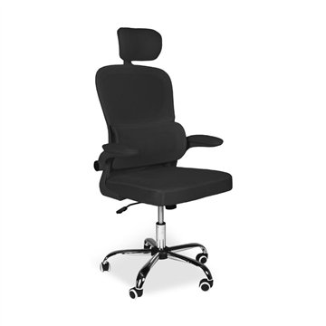 Poltrona ufficio ergonomica con ruote Vibes in rete nero con base cromata