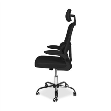 Poltrona ufficio ergonomica con ruote Vibes in rete nero con base cromata