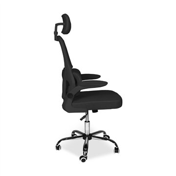 Poltrona ufficio ergonomica con ruote Vibes in rete nero con base cromata