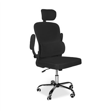 Poltrona ufficio ergonomica con ruote Vibes in rete nero con base cromata