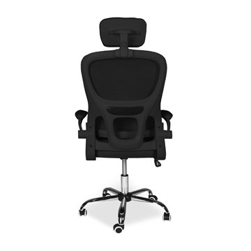Poltrona ufficio ergonomica con ruote Vibes in rete nero con base cromata