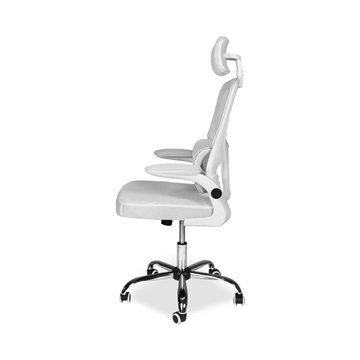 Poltrona ufficio ergonomica con ruote Vibes in rete bianca con base cromata
