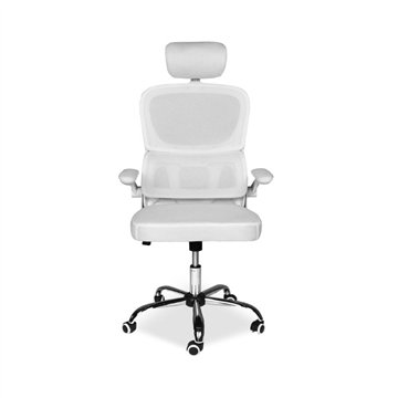 Poltrona ufficio ergonomica con ruote Vibes in rete bianca con base cromata